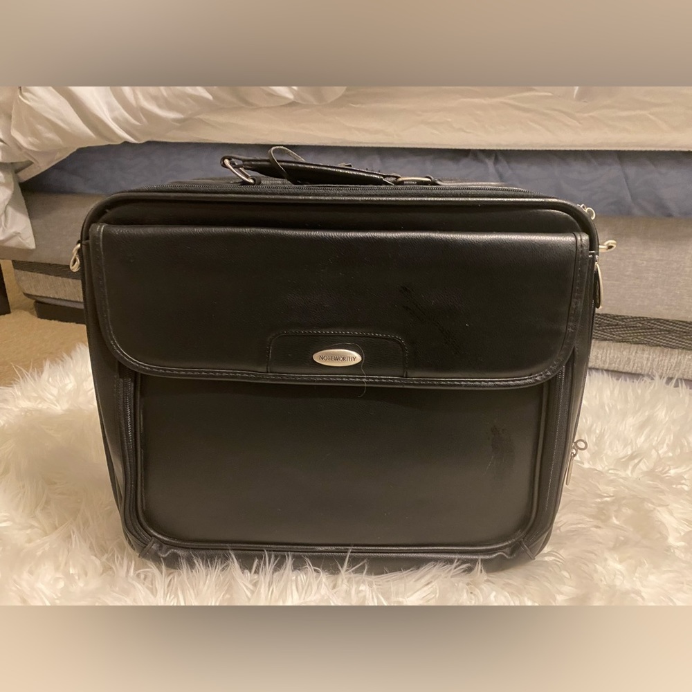 Note Worthy- Leather Briefcase laptop bag.